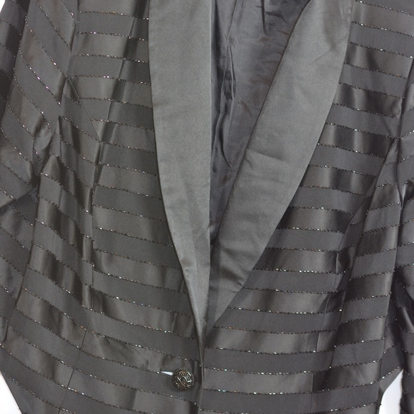 Beaded Ribbon Inspired Bolero Tuxedo Jacket Sz 22W Katherine & Lindsay - Picture 6 of 8